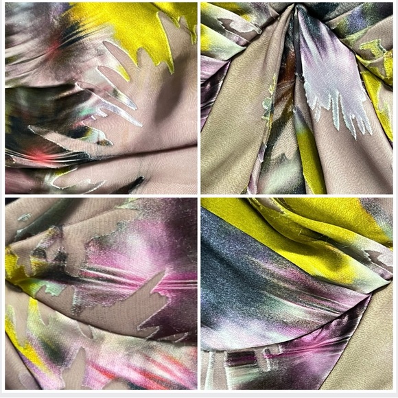 Vintage Burnout Silk-Mix Strapless Dress – Multi Abstract Prom & Special Events - Picture 10 of 16